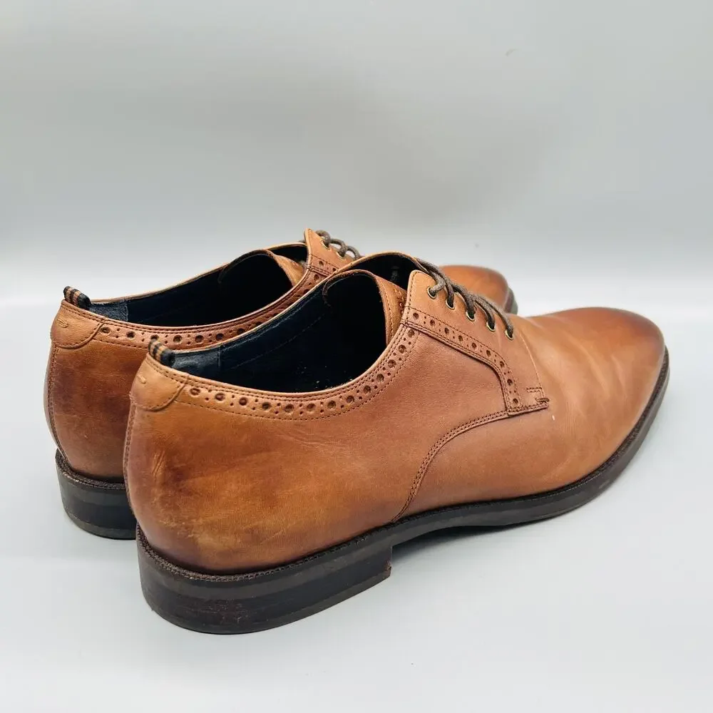 Cole Haan Shoes Mens 12 Brown Leather Grand OS Derby Oxford Dress Brogue Classic